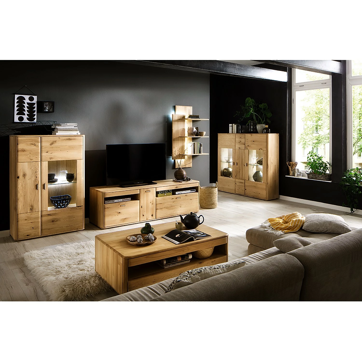 Naturoo Buffet haut Forge I - Partiellement en chêne massif - Chêne de poutre Bianco / Imitation chêne Bianco 4 Naturoo Buffet haut Forge I - Partiellement en chêne massif - Chêne de poutre Bianco / Imitation chêne Bianco – Image 2