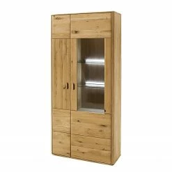 Naturoo Vitrine Forge - Partiellement en chêne massif - Chêne de poutre Bianco / Imitation chêne Bianco