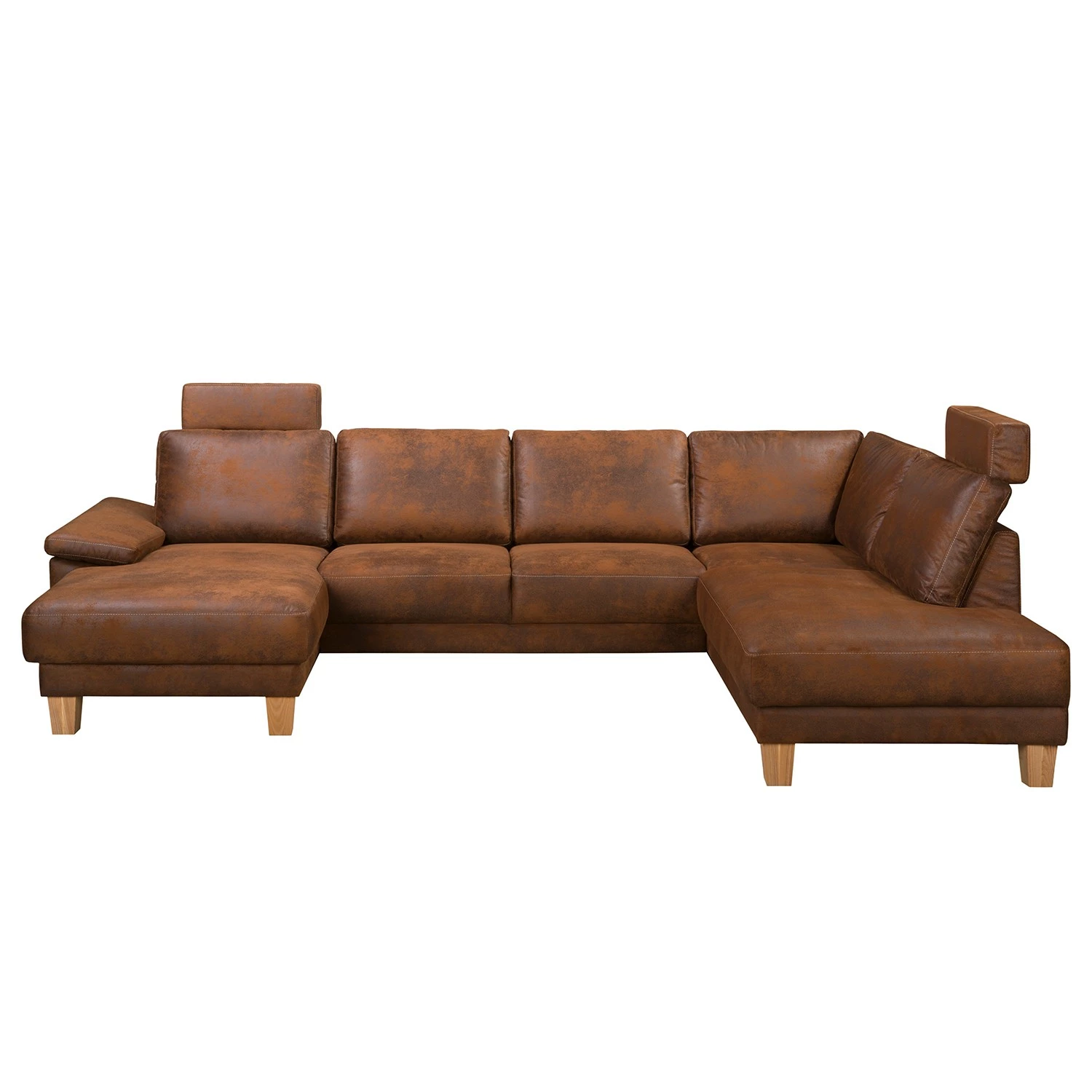 Ars Natura Canapé panoramique Alpine - Aspect cuir vieilli - Méridienne courte à gauche / longue à droite (vue de face) 4 Ars Natura Canapé panoramique Alpine - Aspect cuir vieilli - Méridienne courte à gauche / longue à droite (vue de face) – Image 2