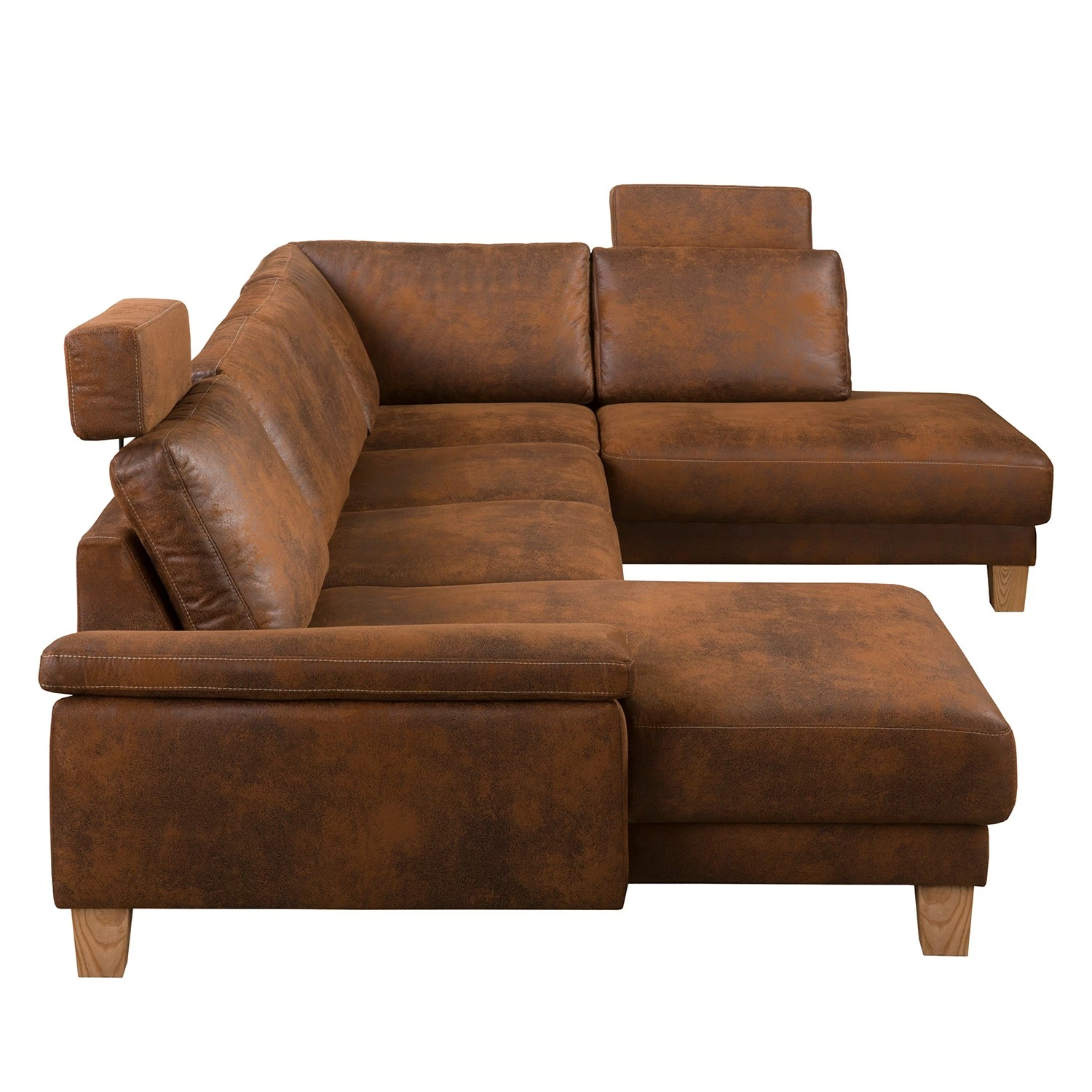 Ars Natura Canapé panoramique Alpine - Aspect cuir vieilli - Méridienne courte à gauche / longue à droite (vue de face) 5 Ars Natura Canapé panoramique Alpine - Aspect cuir vieilli - Méridienne courte à gauche / longue à droite (vue de face) – Image 3