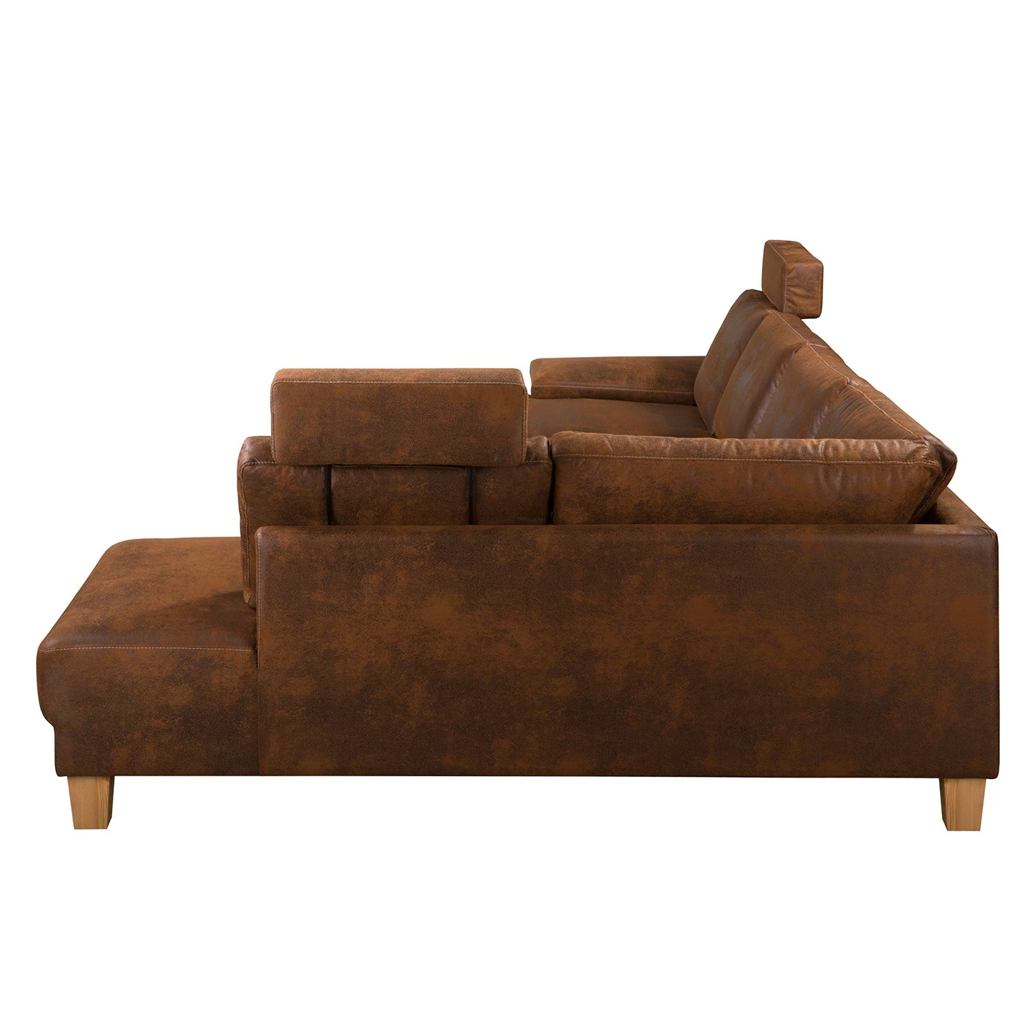 Ars Natura Canapé panoramique Alpine - Aspect cuir vieilli - Méridienne courte à gauche / longue à droite (vue de face) 7 Ars Natura Canapé panoramique Alpine - Aspect cuir vieilli - Méridienne courte à gauche / longue à droite (vue de face) – Image 5