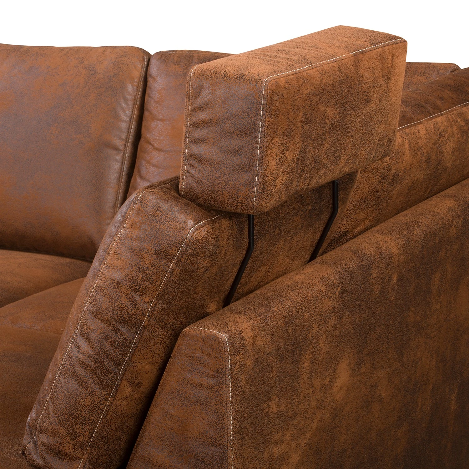 Ars Natura Canapé panoramique Alpine - Aspect cuir vieilli - Méridienne courte à gauche / longue à droite (vue de face) 12 Ars Natura Canapé panoramique Alpine - Aspect cuir vieilli - Méridienne courte à gauche / longue à droite (vue de face) – Image 10