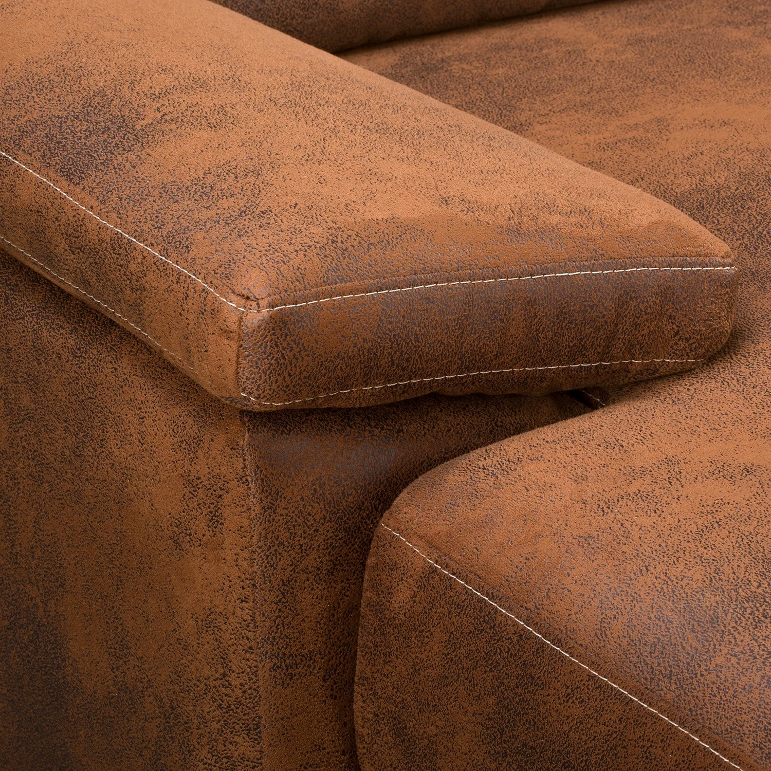 Ars Natura Canapé panoramique Alpine - Aspect cuir vieilli - Méridienne courte à gauche / longue à droite (vue de face) 13 Ars Natura Canapé panoramique Alpine - Aspect cuir vieilli - Méridienne courte à gauche / longue à droite (vue de face) – Image 11