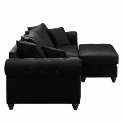 Jack & Alice Grand canapé Solita - Velours - Noir - Avec repose-pieds -loftscape Boutique 1000135699 181018 163051686 GALLERYIMAGES P000000001000135699