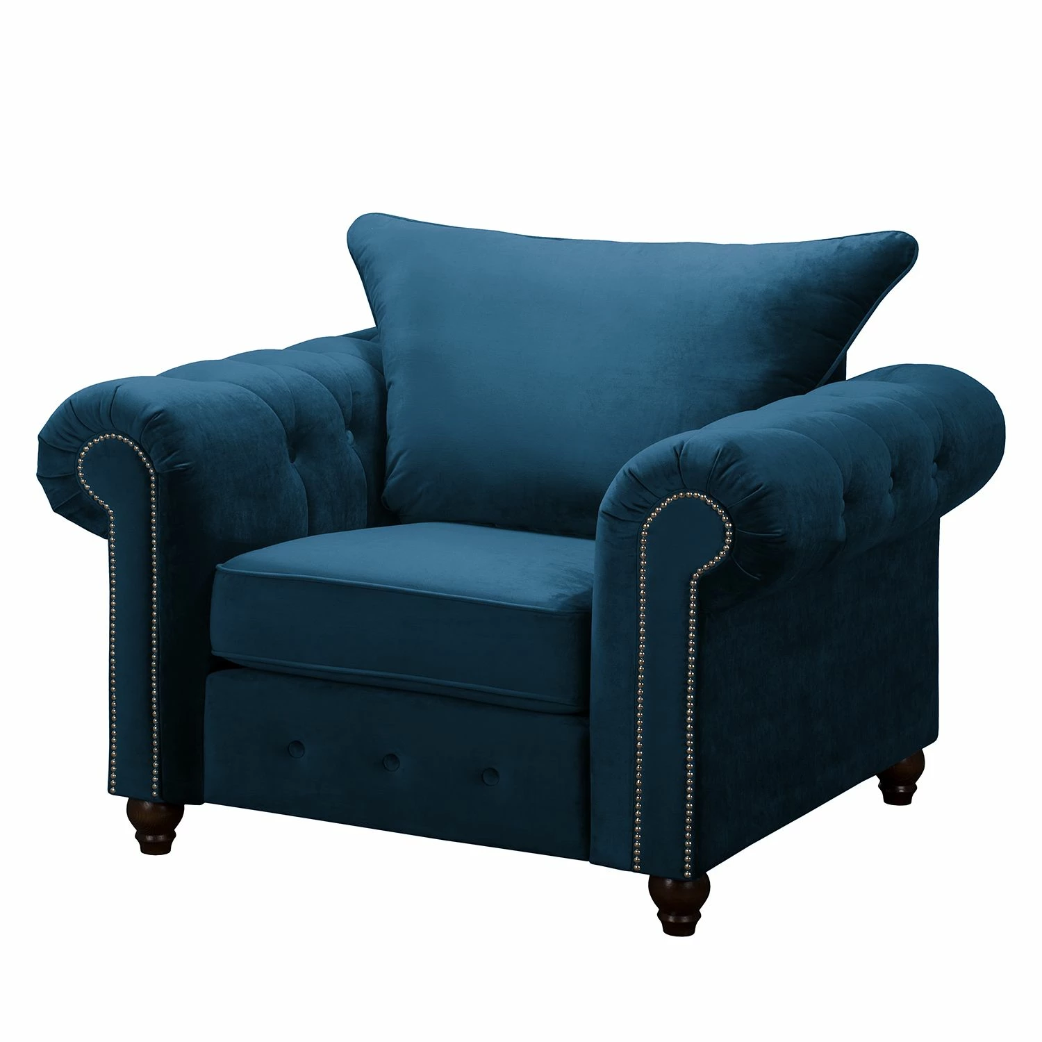 Jack & Alice Fauteuil Solita - Velours - Bleu foncé - Avec repose-pieds 4 Jack & Alice Fauteuil Solita - Velours - Bleu foncé - Avec repose-pieds – Image 2