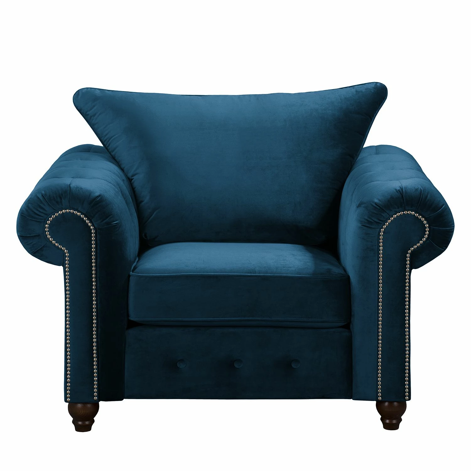 Jack & Alice Fauteuil Solita - Velours - Bleu foncé - Avec repose-pieds 6 Jack & Alice Fauteuil Solita - Velours - Bleu foncé - Avec repose-pieds – Image 4