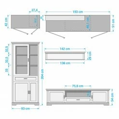 Ridgevalley Ensemble meubles TV Jasmund IV (3 élém.) - Imitation pin blanc -loftscape Boutique 1000136066 190405 14520600030 GALLERYIMAGES P000000001000136066