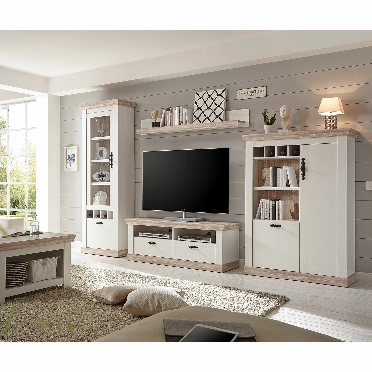 Ridgevalley Ensemble meubles TV Lewk III (4 élém.) - Imitation pin blanc / Imitation pin 3 Ridgevalley Ensemble meubles TV Lewk III (4 élém.) - Imitation pin blanc / Imitation pin