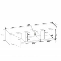 Loftscape Meuble TV Hagby II - Imitation chêne / Blanc -loftscape Boutique 1000137079 181213 07275000016 GALLERYIMAGES P000000001000137079