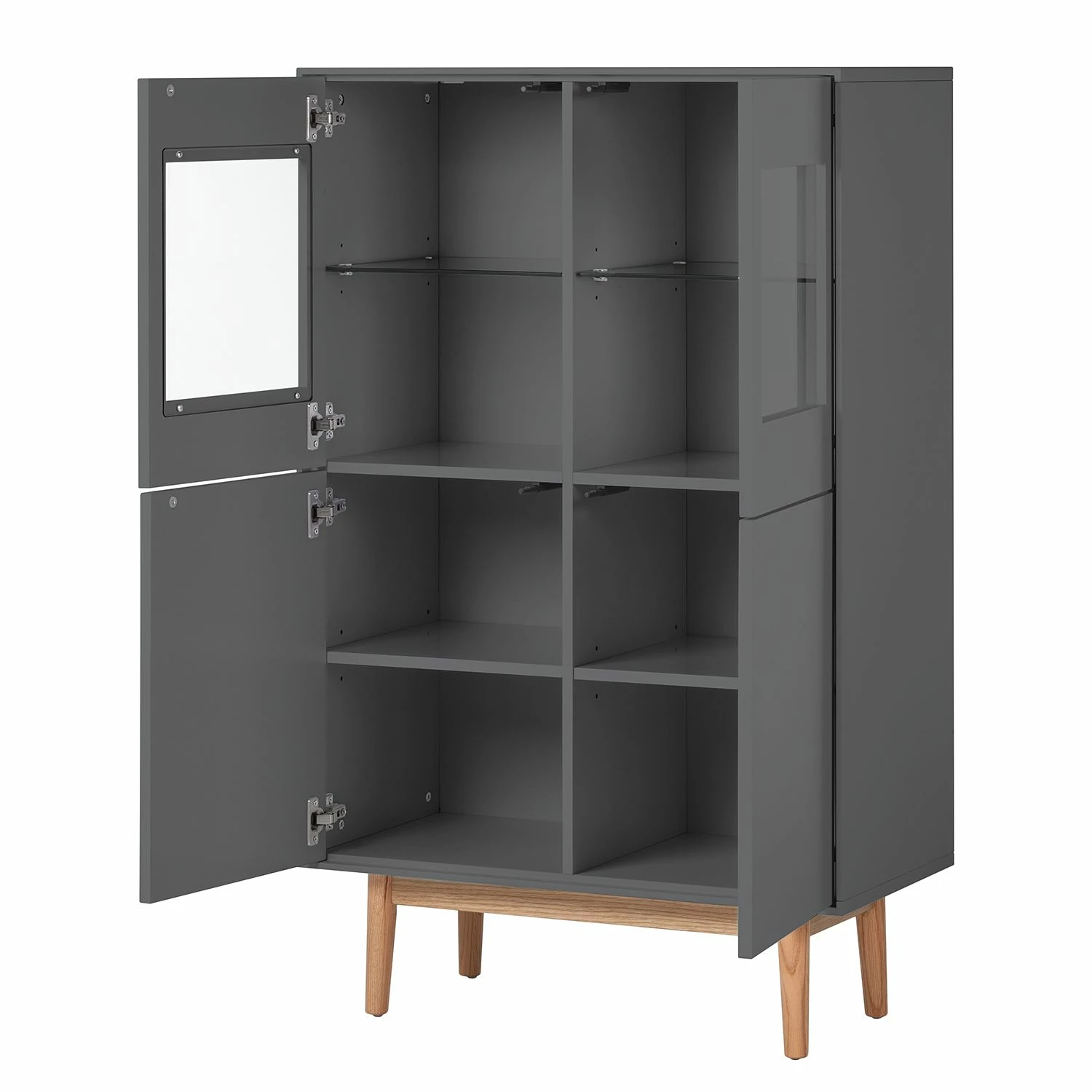 Mørteens Buffet haut Lindholm II - Partiellement en chêne massif - Gris 6 Mørteens Buffet haut Lindholm II - Partiellement en chêne massif - Gris – Image 4