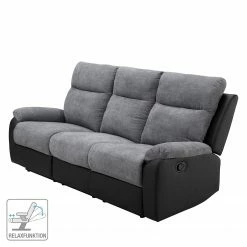 Loftscape Canapé relax Warmun (3 places) - Imitation cuir / Microfibre - Noir / Gris -loftscape Boutique 1000139824 191205 15490300054 ICON DETAILS P000000001000139824 icon seal