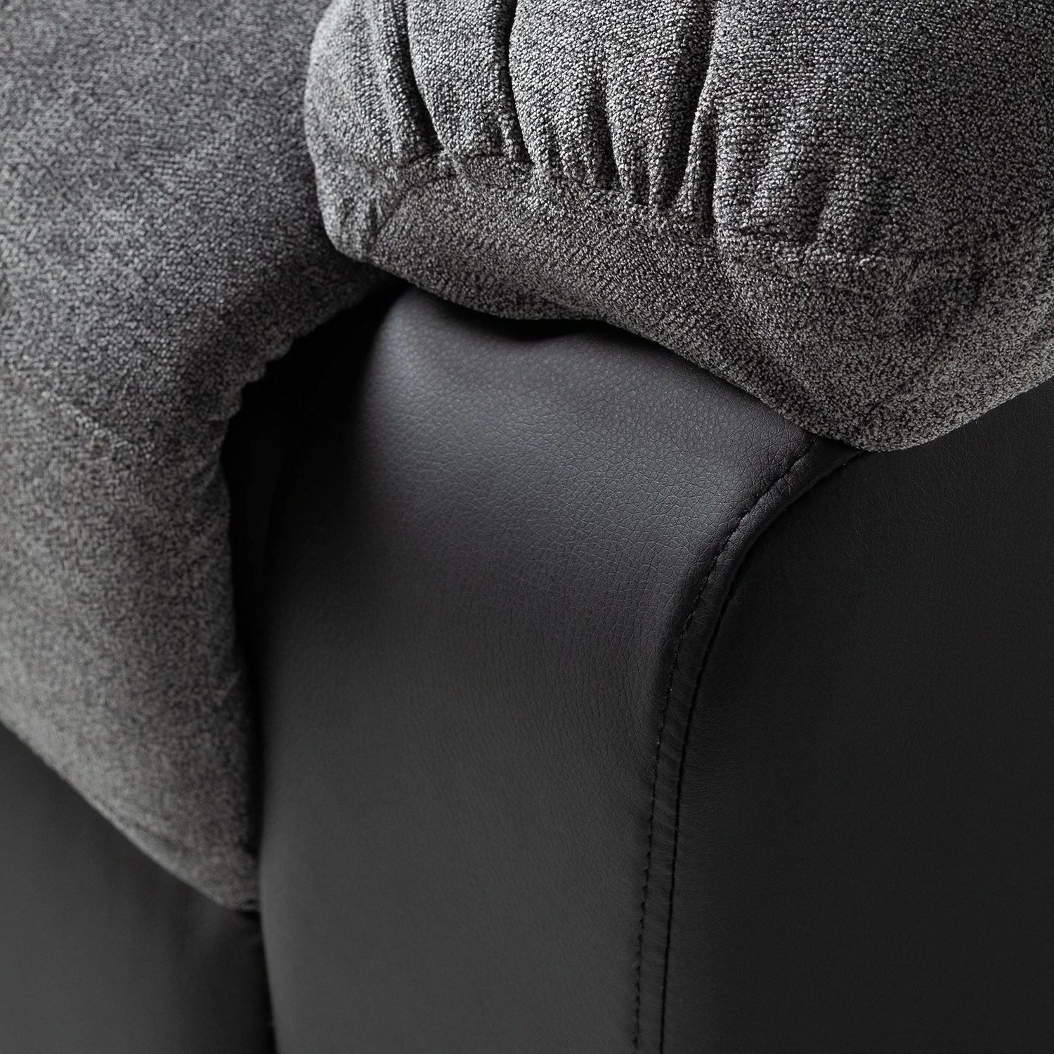 Loftscape Canapé relax Warmun (3 places) - Imitation cuir / Microfibre - Noir / Gris 22 Loftscape Canapé relax Warmun (3 places) - Imitation cuir / Microfibre - Noir / Gris – Image 20