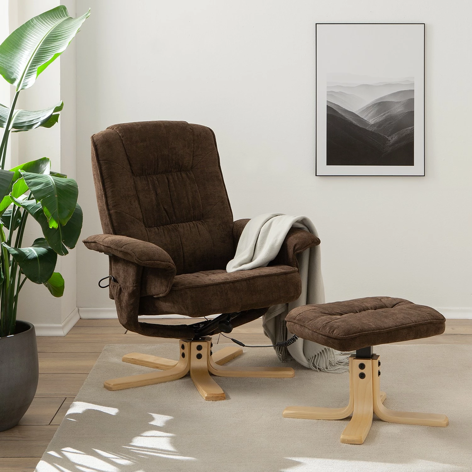 Loftscape Fauteuil de relaxation Wesburn I - Microfibre - Marron foncé 5 Loftscape Fauteuil de relaxation Wesburn I - Microfibre - Marron foncé – Image 3