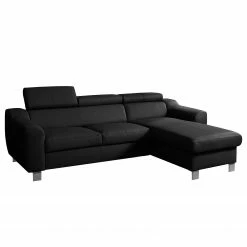 Loftscape Canapé d'angle Burnside I - Cuir véritable / Imitation cuir - Noir - Méridienne courte à droite (vue de face) - Sans fonction couchage -loftscape Boutique 1000142117 181106 152831174 GALLERYIMAGES P000000001000142117