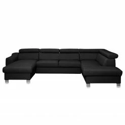 Loftscape Canapé panoramique Burnside I - Cuir véritable / Imitation cuir - Noir - Méridienne courte à gauche / longue à droite (vue de face) - Sans fonction couchage -loftscape Boutique 1000142141 181106 152904385 GALLERYIMAGES P000000001000142141