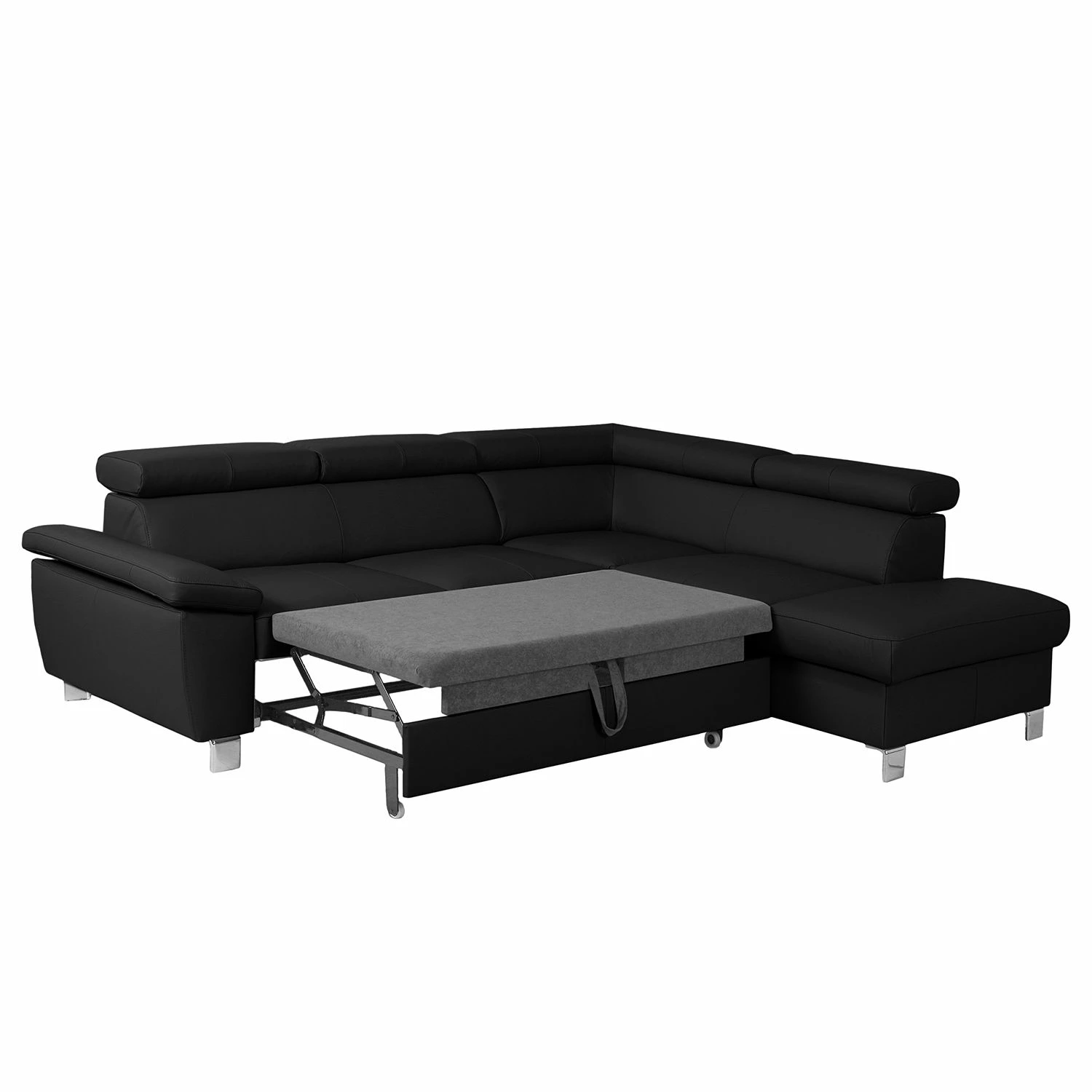 Loftscape Canapé d'angle Waal I - Cuir véritable / Imitation cuir - Noir - Méridienne longue à droite (vue de face) - Avec fonction couchage 12 Loftscape Canapé d'angle Waal I - Cuir véritable / Imitation cuir - Noir - Méridienne longue à droite (vue de face) - Avec fonction couchage – Image 10