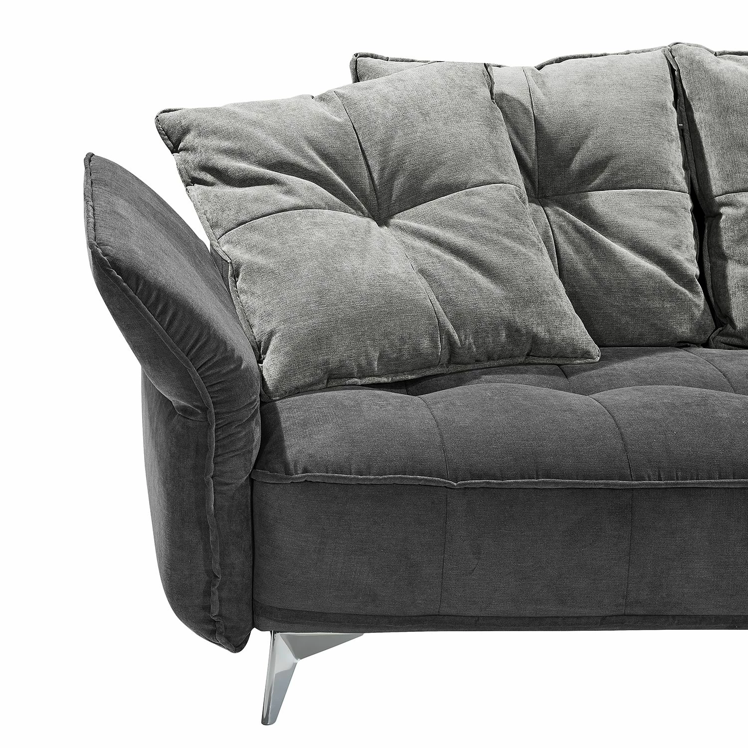 Velvet Studio Canapé d’angle Moreville I - Microfibre - Gris / Gris clair - Méridienne courte à droite (vue de face) - Sans repose-pieds 6 Velvet Studio Canapé d’angle Moreville I - Microfibre - Gris / Gris clair - Méridienne courte à droite (vue de face) - Sans repose-pieds – Image 4