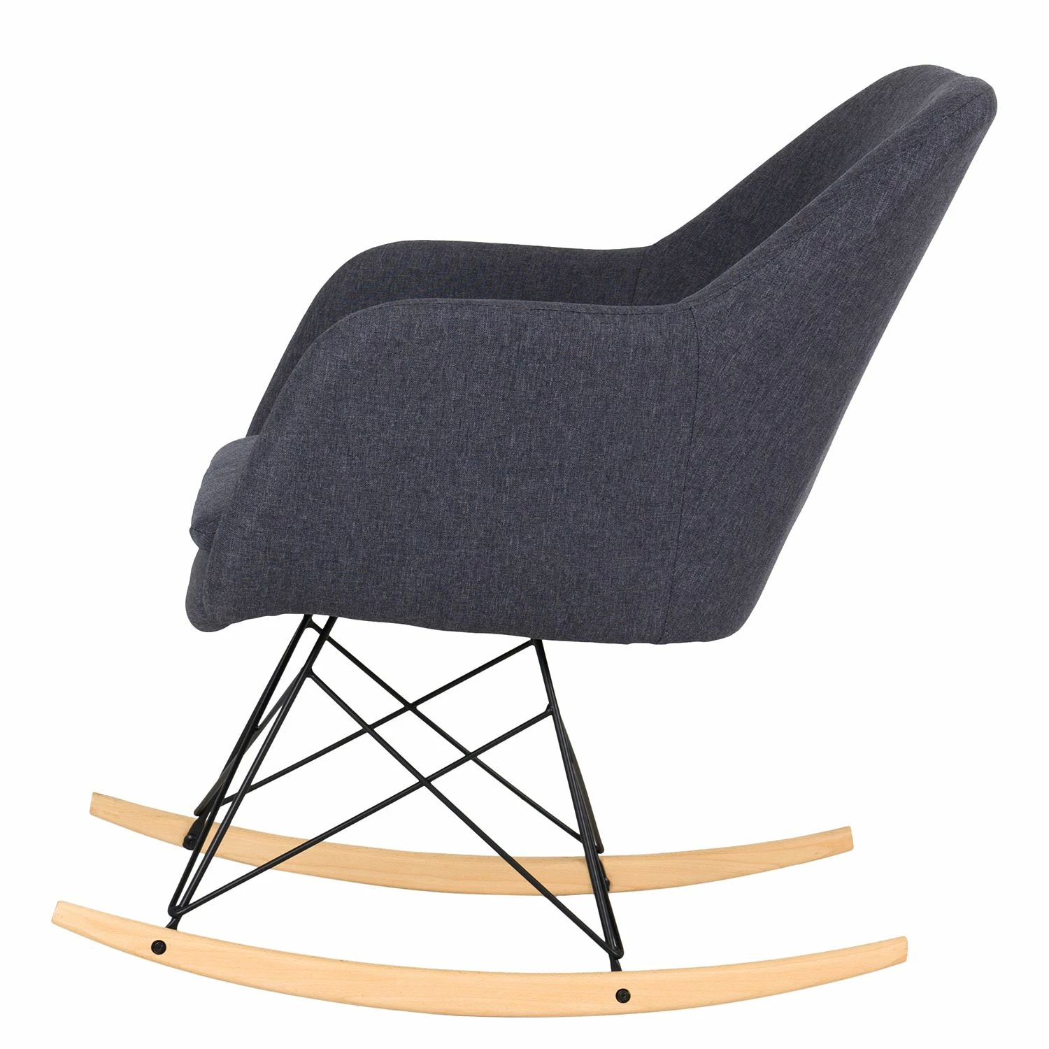Tenzo Rocking chair Emma - Tissu / Chêne massif - Anthracite / Chêne 4 Tenzo Rocking chair Emma - Tissu / Chêne massif - Anthracite / Chêne – Image 2