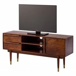 Ars manufacti Meuble TV Baxley - Acacia massif / Métal - Acacia / Doré