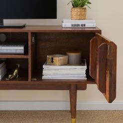 Ars manufacti Meuble TV Baxley - Acacia massif / Métal - Acacia / Doré -loftscape Boutique 1000149740 200207 10193200009 DETAILS P000000001000149740