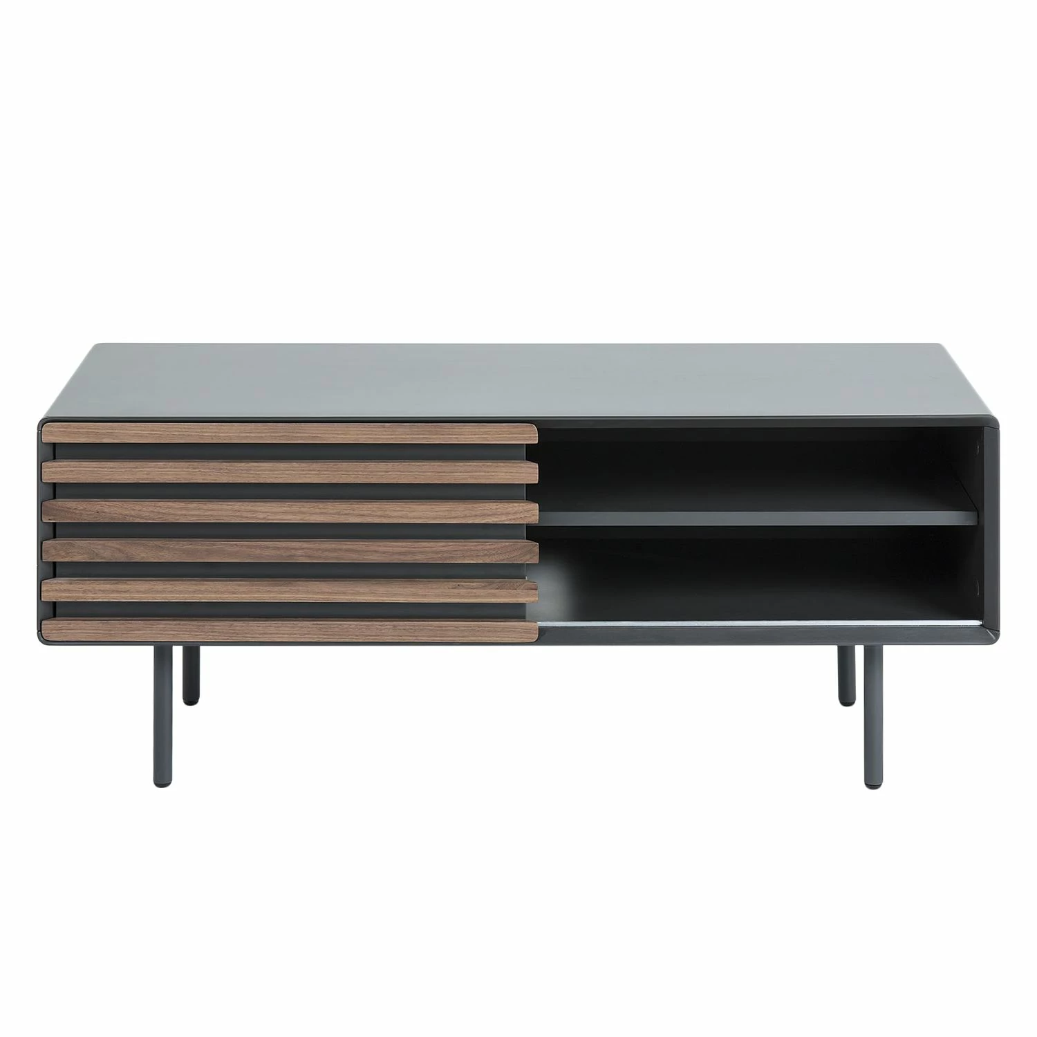 Norrwood Meuble TV Kipra II - Noyer contreplaqué - Graphite 6 Norrwood Meuble TV Kipra II - Noyer contreplaqué - Graphite – Image 4