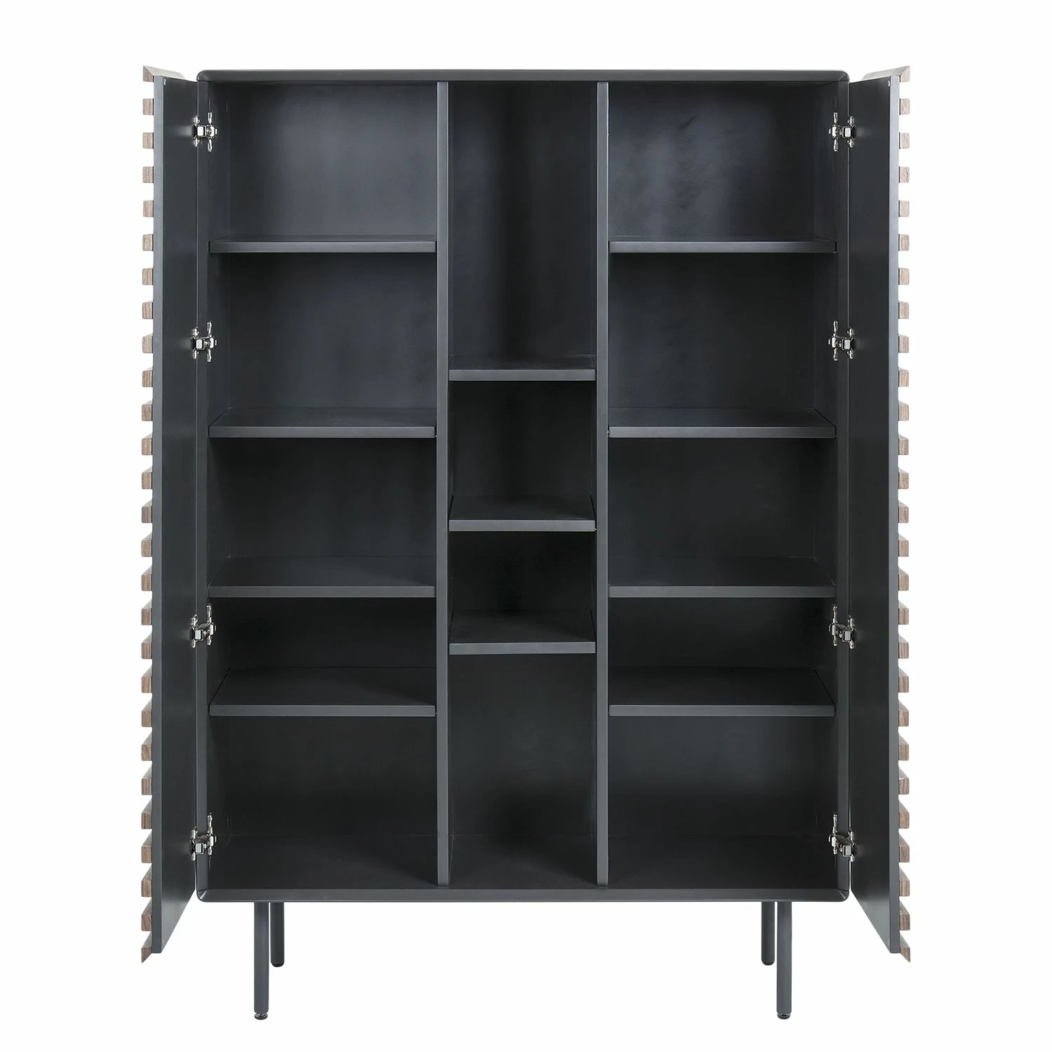 Norrwood Buffet haut Kipra - Noyer contreplaqué - Graphite 8 Norrwood Buffet haut Kipra - Noyer contreplaqué - Graphite – Image 6