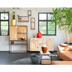 Red Living Étagère Mello III - Acacia massif - Acacia naturel / Noir - Largeur : 20 cm -loftscape Boutique 1000150344 181212 12361800002 MOOD GALLERYIMAGES P000000001000150344 mood