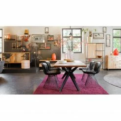 Jack & Alice Étagère Harbin IV - Acacia massif - Acacia noir / Doré - Largeur : 35 cm -loftscape Boutique 1000150347 190115 12100100007 GALLERYIMAGES P000000001000150347