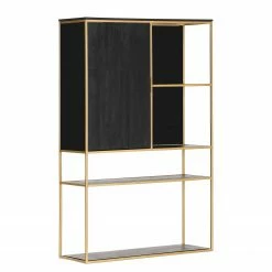 Jack & Alice Buffet haut Harbin - Acacia massif - Acacia noir / Doré