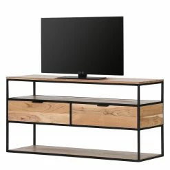 Red Living Enfilade Mello II - Acacia massif - Acacia naturel / Noir