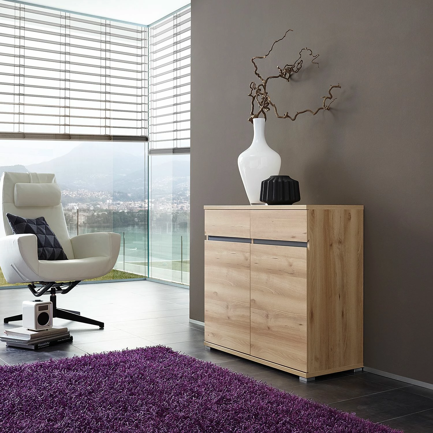 Germania Buffet Lissabon - Imitation hêtre / Anthracite 4 Germania Buffet Lissabon - Imitation hêtre / Anthracite – Image 2