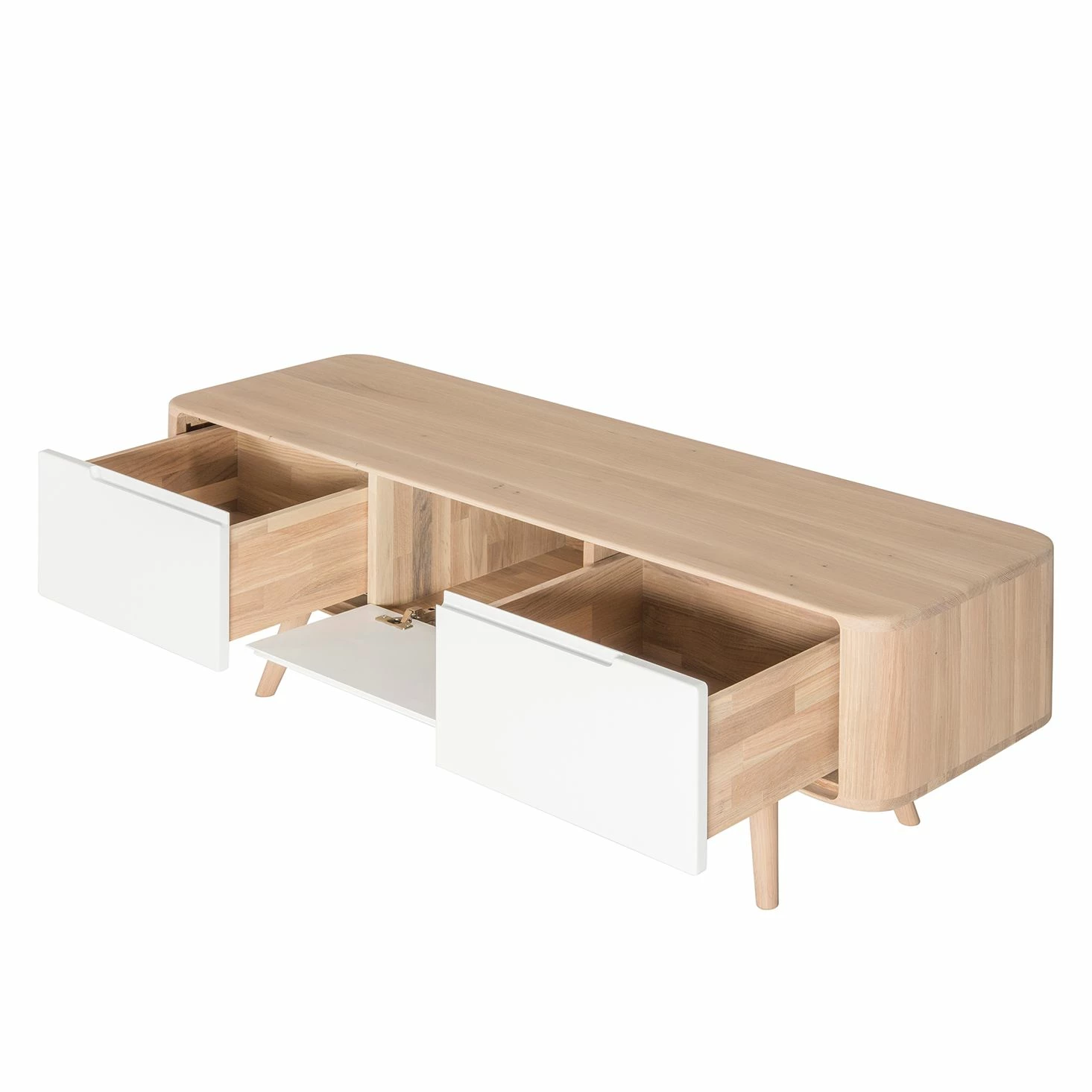 Studio Copenhagen Meuble TV Loca V - Partiellement en chêne sauvage massif - Chêne sauvage huilé clair - Largeur : 135 cm - Profondeur : 55 cm 7 Studio Copenhagen Meuble TV Loca V - Partiellement en chêne sauvage massif - Chêne sauvage huilé clair - Largeur : 135 cm - Profondeur : 55 cm – Image 5