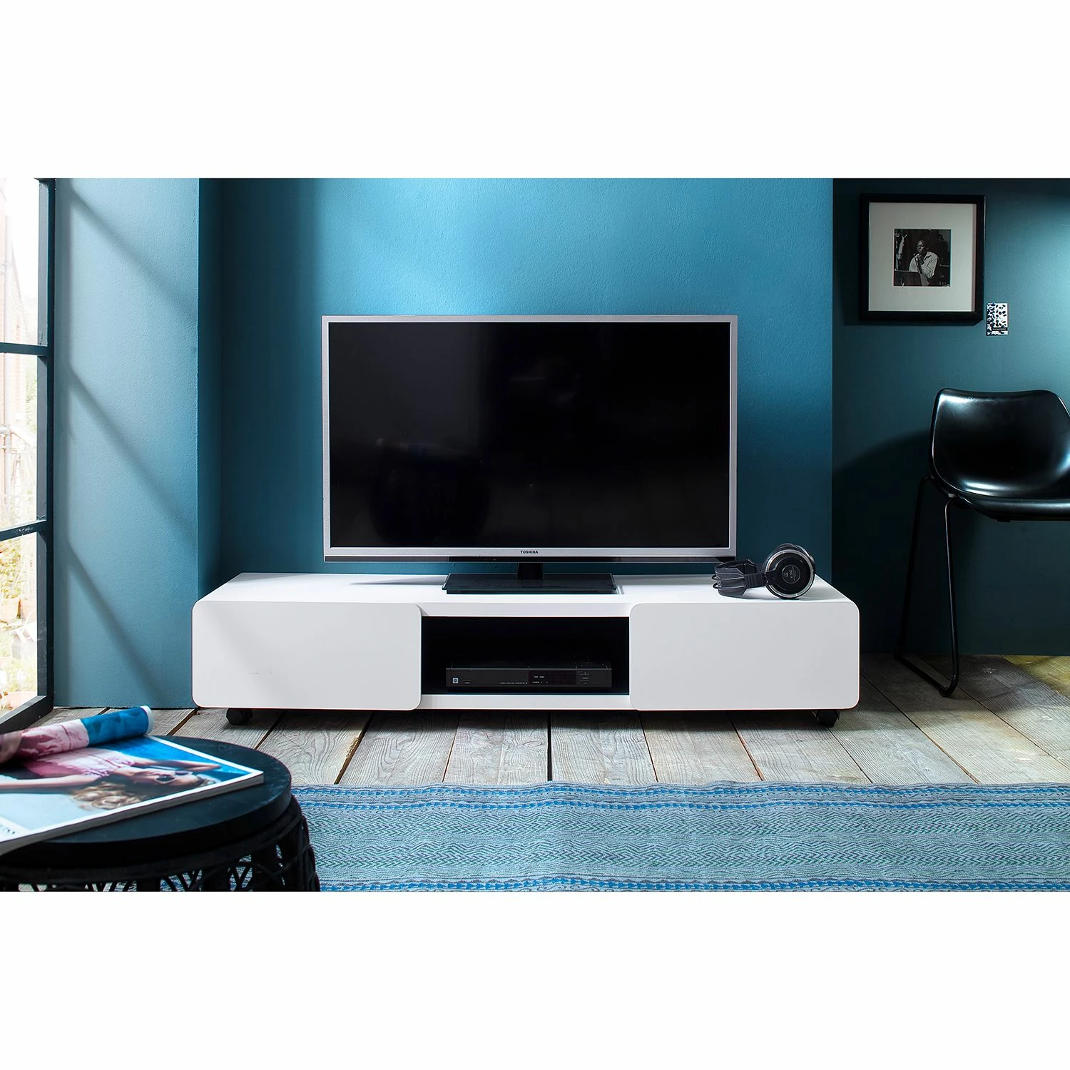 Loftscape Banc TV Lagunas - Blanc / Anthracite 4 Loftscape Banc TV Lagunas - Blanc / Anthracite – Image 2