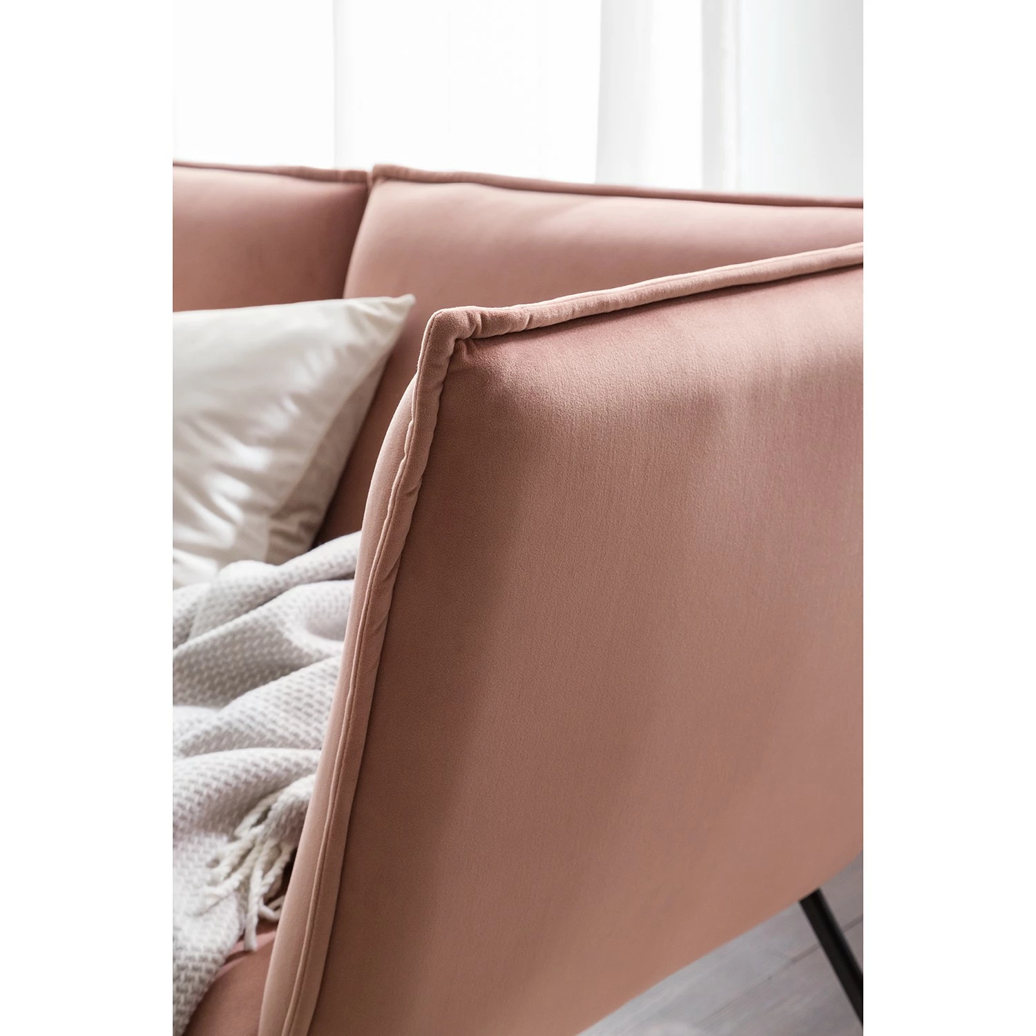 Jack & Alice Canapé d’angle Dorado - Velours - Rose vieilli 10 Jack & Alice Canapé d’angle Dorado - Velours - Rose vieilli – Image 8