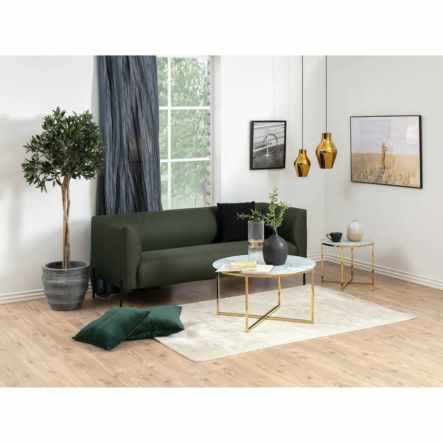 Fredriks Table basse Katori VI - Verre / Fer - Imitation marbre blanc / Doré 4 Fredriks Table basse Katori VI - Verre / Fer - Imitation marbre blanc / Doré – Image 2