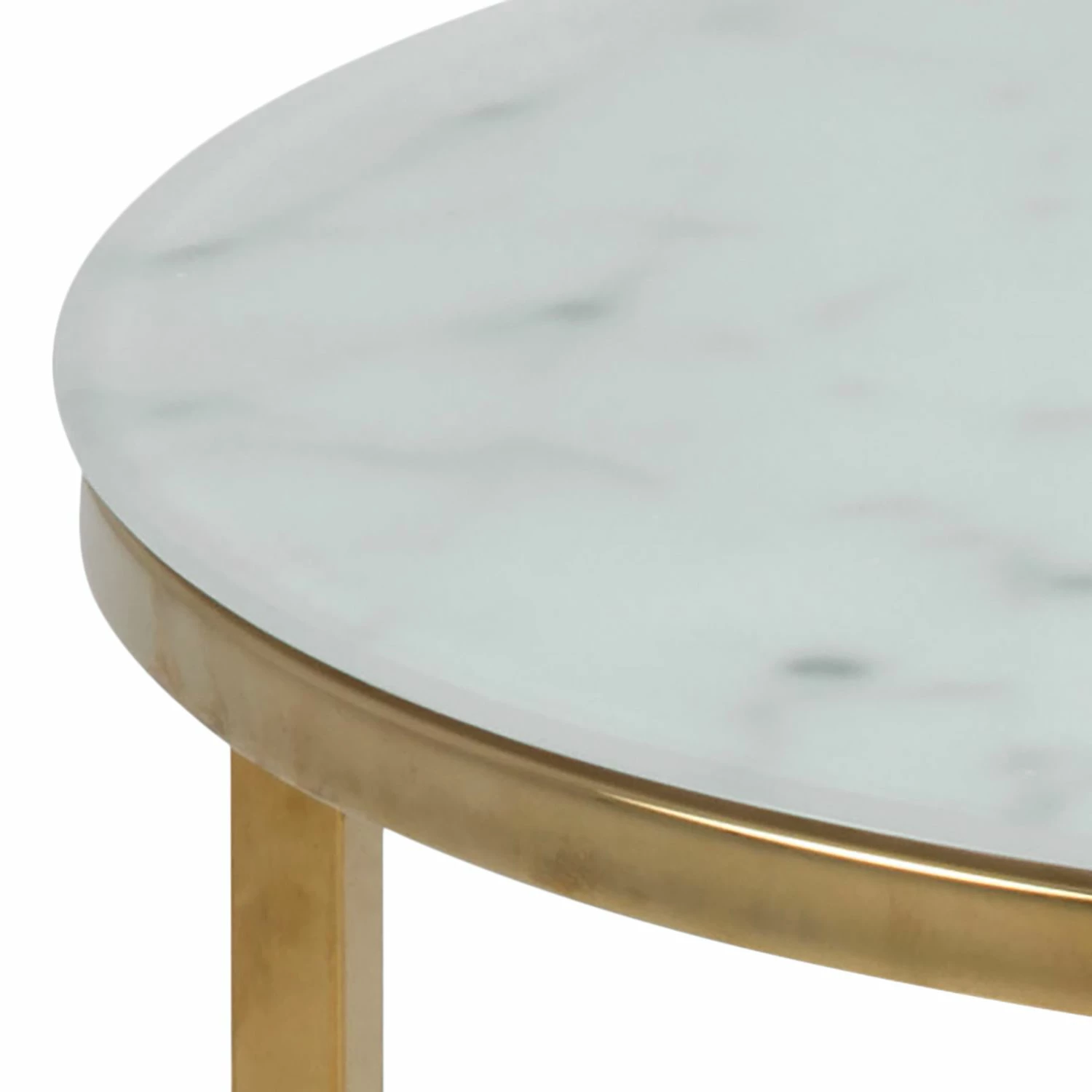 Fredriks Table basse Katori VI - Verre / Fer - Imitation marbre blanc / Doré 8 Fredriks Table basse Katori VI - Verre / Fer - Imitation marbre blanc / Doré – Image 6