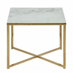 Fredriks Table basse Katori V - Verre / Fer - Imitation marbre blanc / Doré -loftscape Boutique 1000154369 190222 09362300014 GALLERYIMAGES P000000001000154369