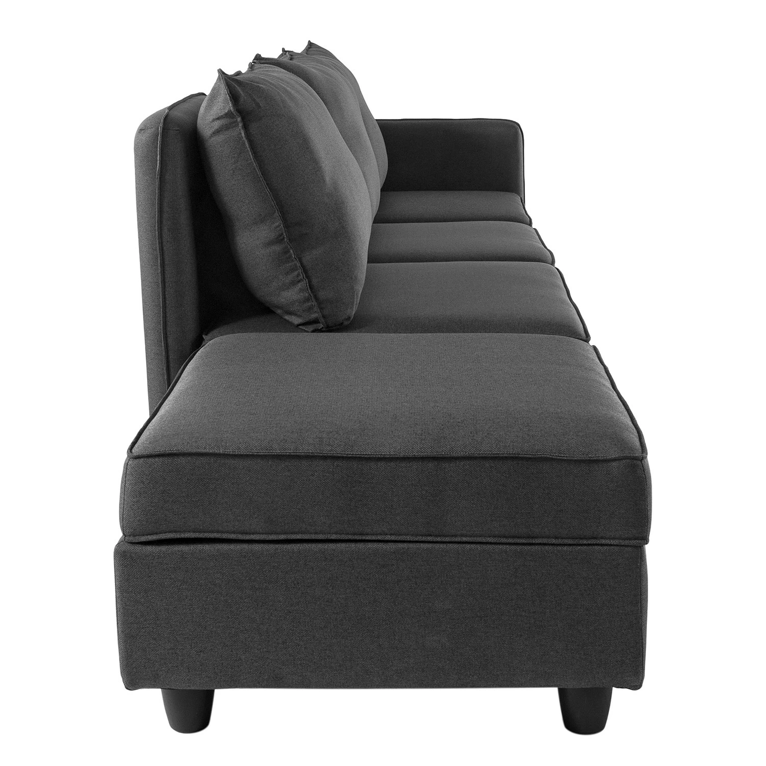 Fredriks Grand canapé Lavara I - Tissu - Gris foncé 6 Fredriks Grand canapé Lavara I - Tissu - Gris foncé – Image 4