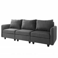 Fredriks Sofa Lavara I (3 places) - Tissu - Gris foncé