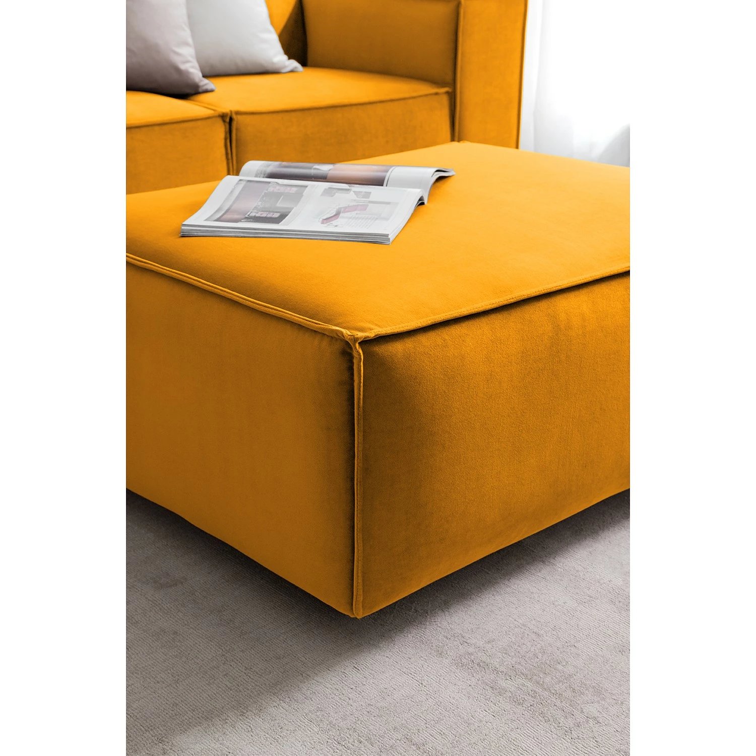 Repose-pieds Kinx III - Velours - Velours Shyla: Jaune moutarde 8 Repose-pieds Kinx III - Velours - Velours Shyla: Jaune moutarde – Image 6