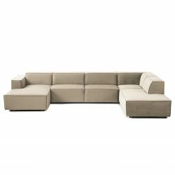 Canapé panoramique Kinx II - Velours - Velours Shyla: Beige - Méridienne courte à gauche / longue à droite (vue de face) -loftscape Boutique 1000155708 210323 15180400942 DETAILS P000000001000155708