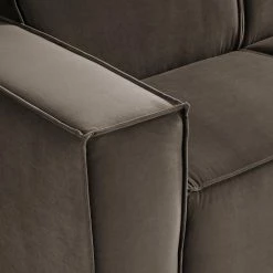 Canapé d’angle Kinx V - Velours - Velours Shyla: Taupe - Méridienne courte à droite (vue de face) -loftscape Boutique 1000155723 220610 060 DETAILS P000000001000155723