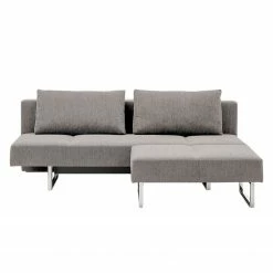 Chillout by Franz Fertig Canapé convertible Goran - Tissu - Gris - Avec repose-pieds