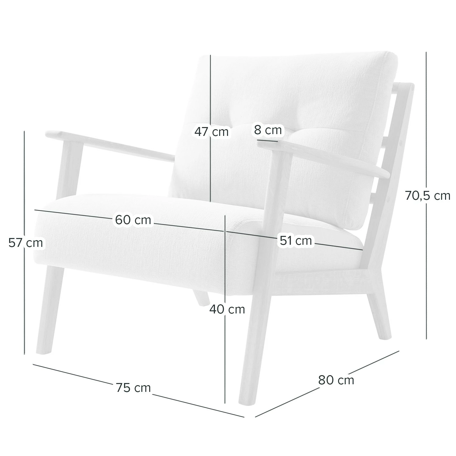 Studio Copenhagen Fauteuil TIMON - Tissu Saia: Beige 20 Studio Copenhagen Fauteuil TIMON - Tissu Saia: Beige – Image 18