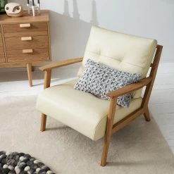 Studio Copenhagen Fauteuil TIMON - Cuir véritable Neka : Crème -loftscape Boutique 1000156474 190516 09282000094 MOOD GALLERYIMAGES P000000001000156474 mood