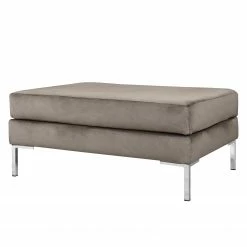 Fredriks Repose-pieds Portobello III - Microfibre - Tissu Tond : Gris clair - Angulaire