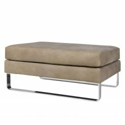 Fredriks Repose-pieds Portobello IV - Cuir - Cuir véritable Custo : Gris clair - Luge