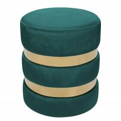 Kayoom Tabouret Novalie II - Pin, MDF, polyester, mousse - Bleu pétrole