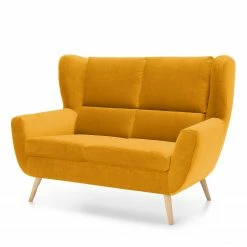 Norrwood Canapé Glenhaven (2 places) - Velours - Jaune moutarde