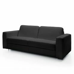Loftscape Canapé convertible Blayney - Cuir véritable - Noir - Largeur : 201 cm